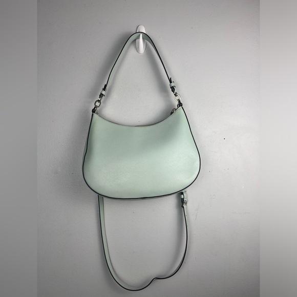 Kate Spade Staci Saffiano Leather Shoulder Bag Parchment Crystal Blue - Picture 3 of 16